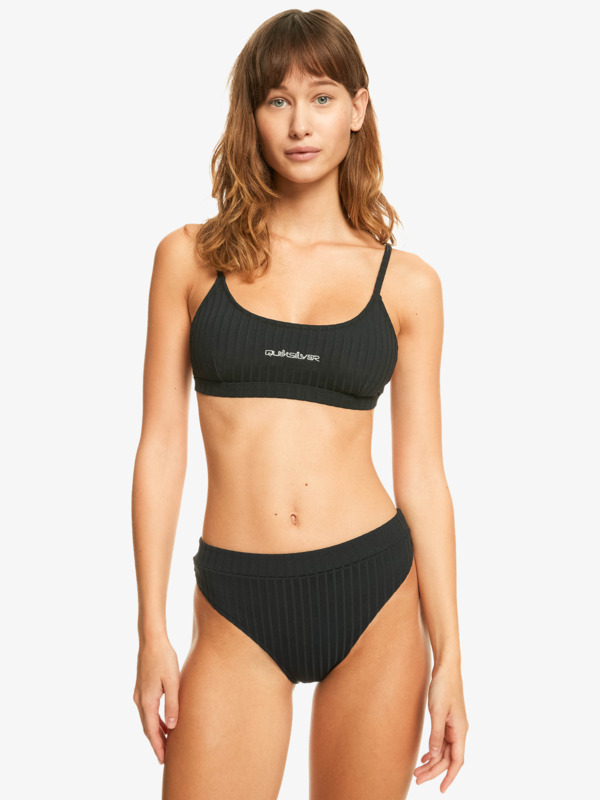 Quiksilver Womens Logo High Waist Bikini Bottoms