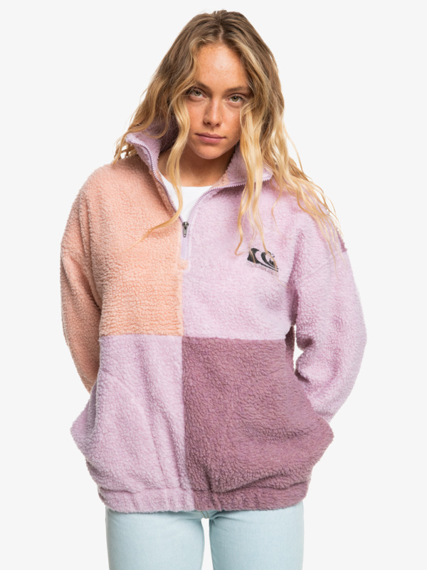 Quiksilver Womens Jumping High Quarter-Zip Fleece Pullover
