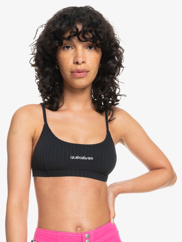 Quiksilver Womens Logo Scoop Bralette Bikini Top