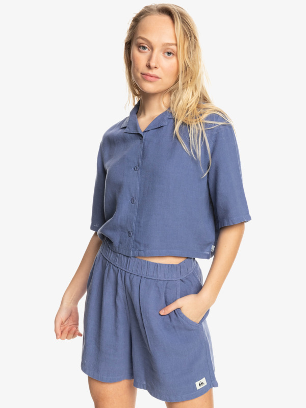 Quiksilver Womens Happy Camper Elasticized Linen Shorts