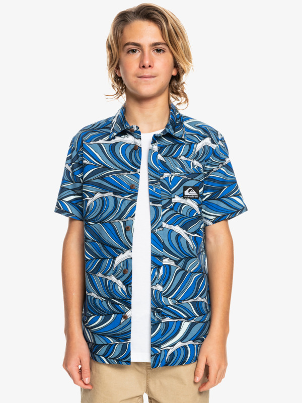 Boy's 8-16 Wavy Wavy Short Sleeve Shirt