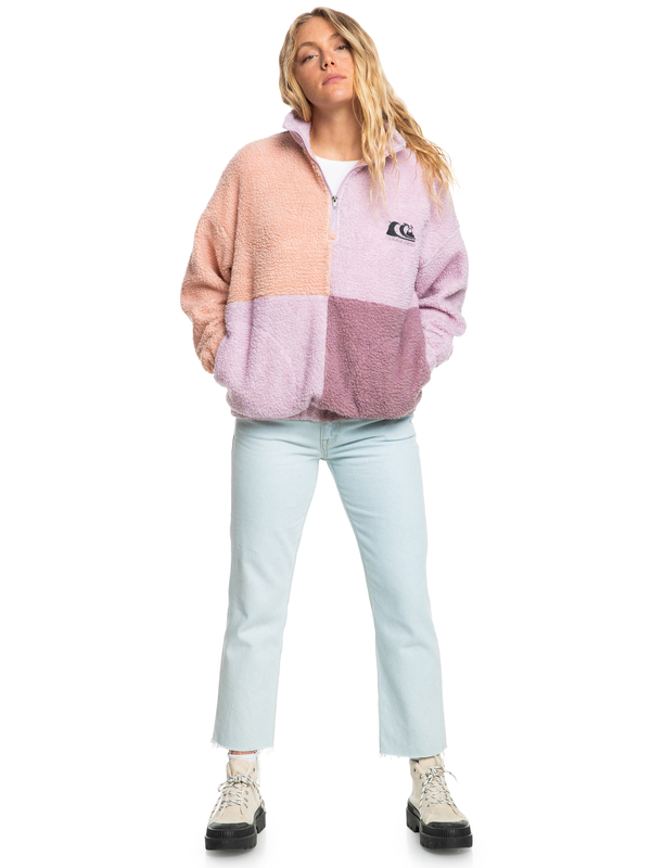 Quiksilver Womens Jumping High Quarter-Zip Fleece Pullover