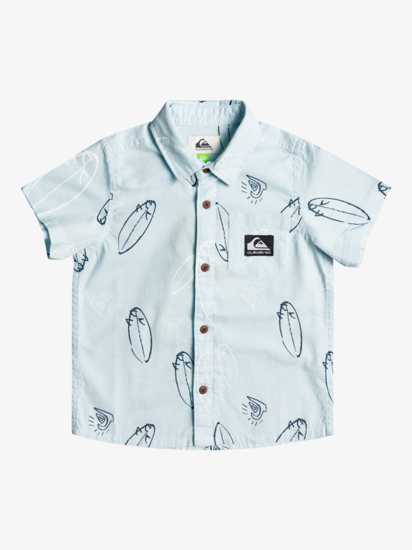 Boy's 2-7 Surfboards Mess Short Sleeve Shirt