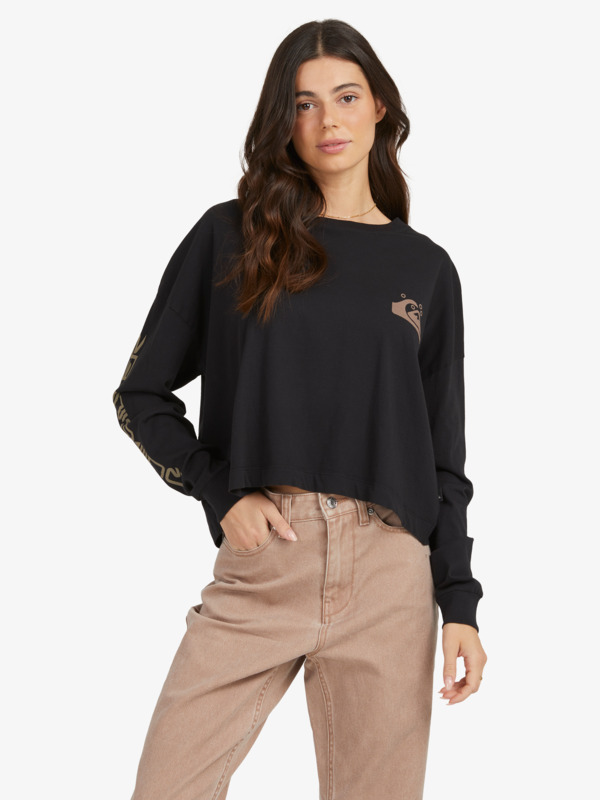 Quiksilver Womens Oversized Crop Organic Long Sleeve T-Shirt