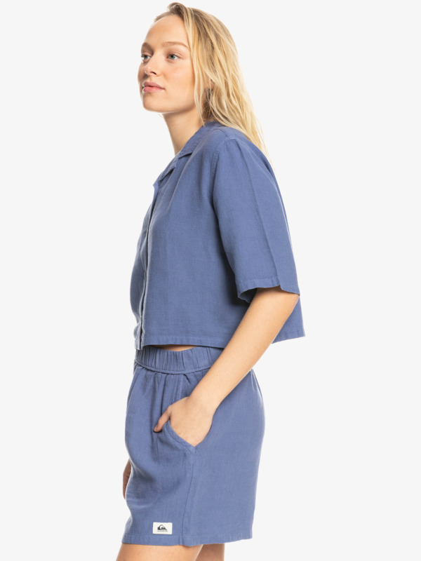 Quiksilver Womens Happy Camper Elasticized Linen Shorts