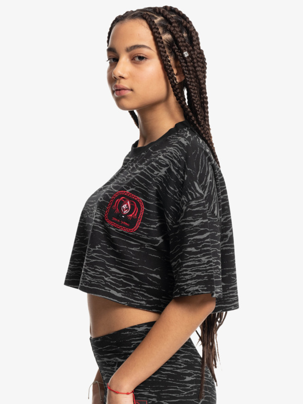 Quiksilver x Stranger Things Women's Upside Down Cropped T-Shirt