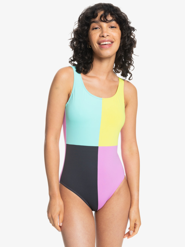 Quiksilver Womens Color Block One-Piece Swimsuit