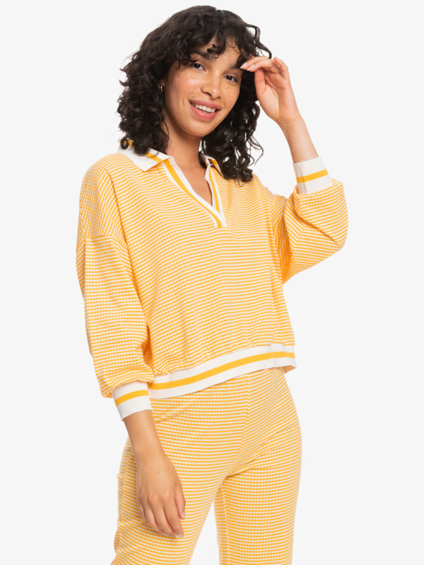 Quiksilver Womens Seventies Mind Long Sleeve Polo Shirt