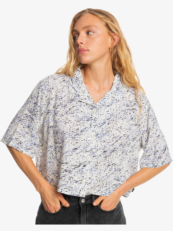 Quiksilver Womens Wild Nature Cropped Short Sleeve Shirt