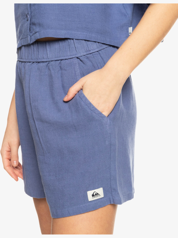 Quiksilver Womens Happy Camper Elasticized Linen Shorts