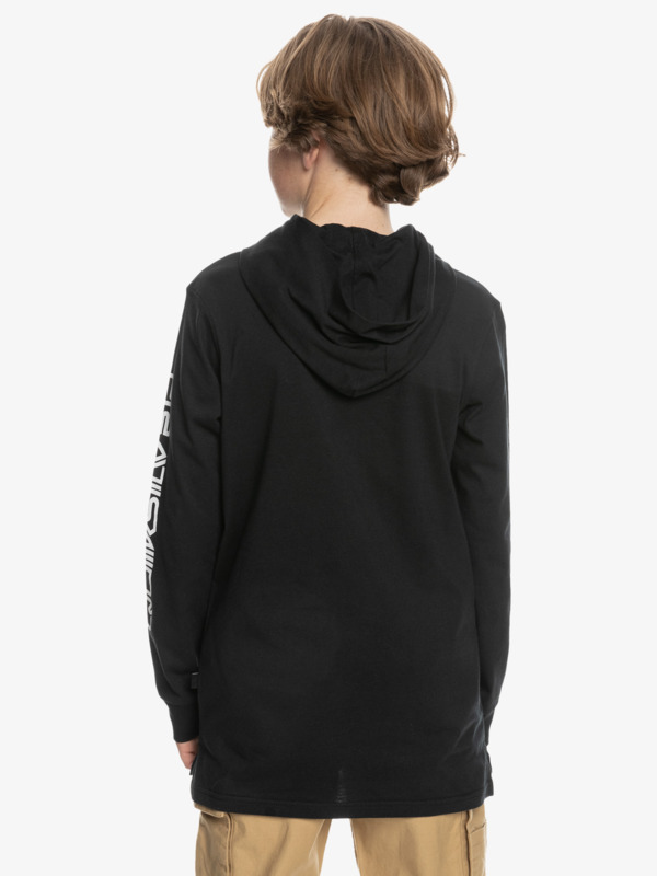 Boy's 8-16 Spiraling Logo Long Sleeve Hooded T-Shirt