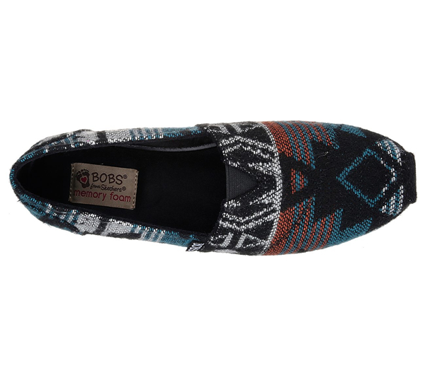 Skechers Women Bobs Plush - Festival Star Black/Red/Blue