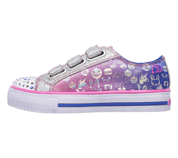 Skechers Girls Twinkle Toes: Shuffles - Expressionista Blue/Neon Pink