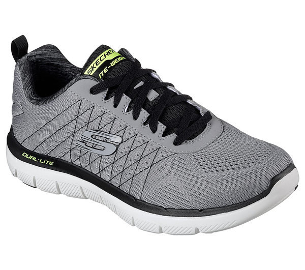 Skechers Men Flex Advantage 2.0 - The Happs Light Gray/Black