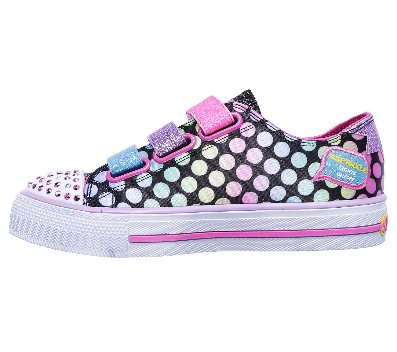 Skechers Girls Twinkle Toes: Shuffles - Poppin Posse Black/Multi