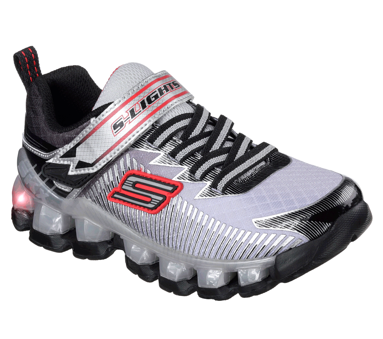 Skechers Boys S Lights: Flashpod - Scoria Sliver/Black
