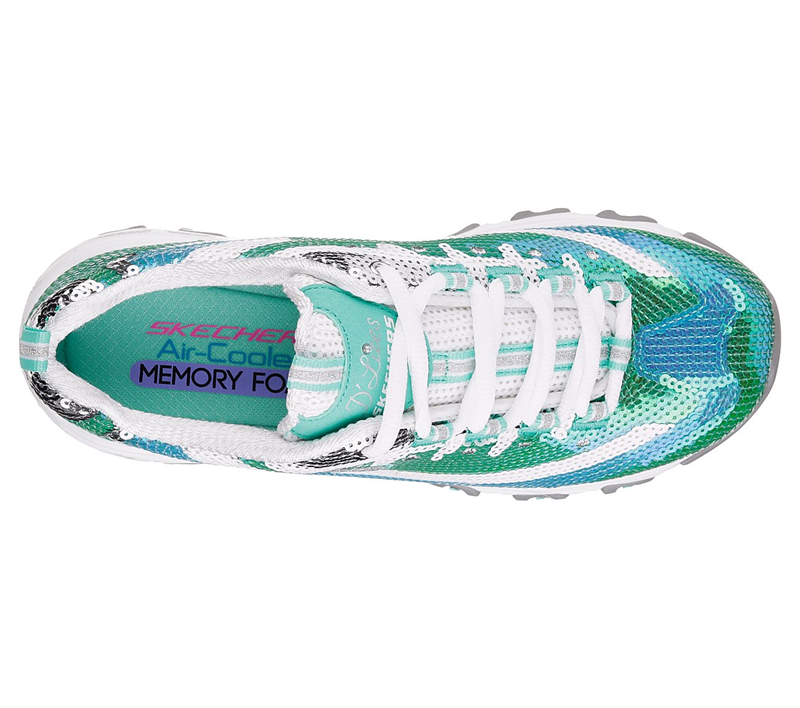 Skechers Women D'Lites - Made to Shine White/Blue