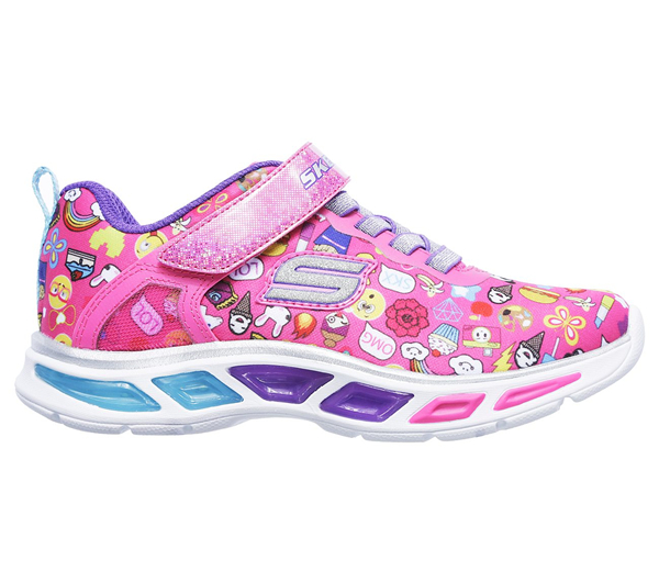 Skechers Girls S Lights: Litebeams - Feelin It Neon Pink/Multi