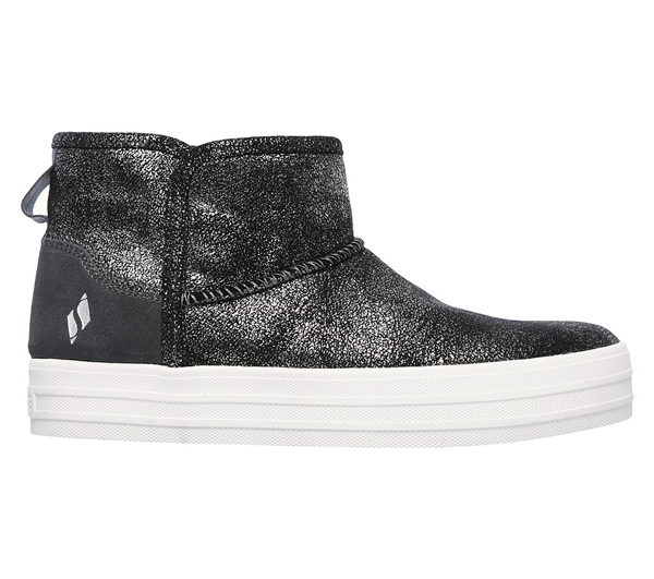 Skechers Women Double Up - Warm Shine Charcoal/Silver