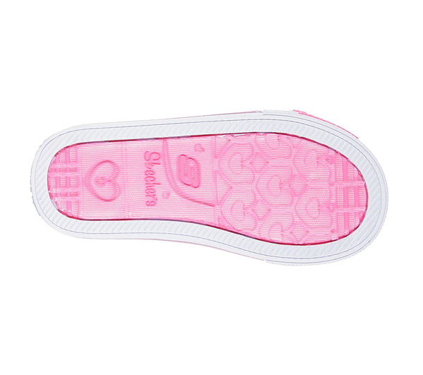 Skechers Girls Twinkle Toes: Shuffles - Dreamin Days Neon Pink/Turquoise