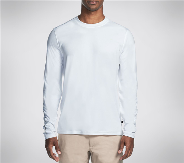 Skechers Men Overcast Long Sleeve Tee Shirt White