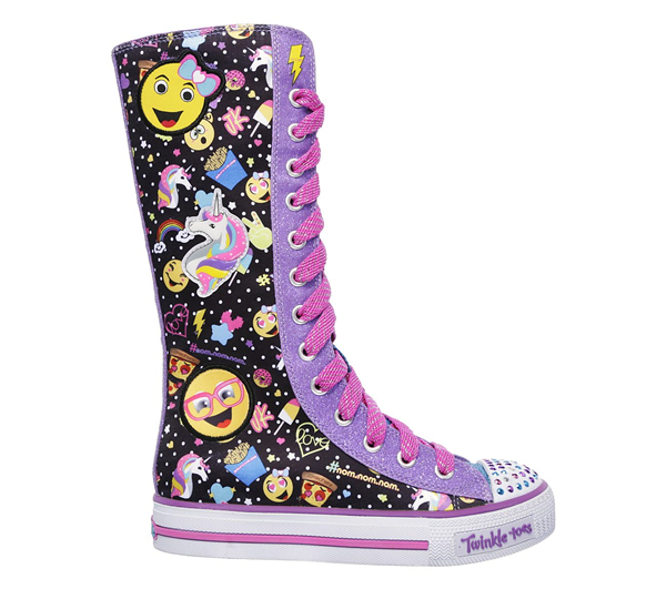 Skechers Girls Twinkle Toes: Shuffles - Chattin Up Black/Multi