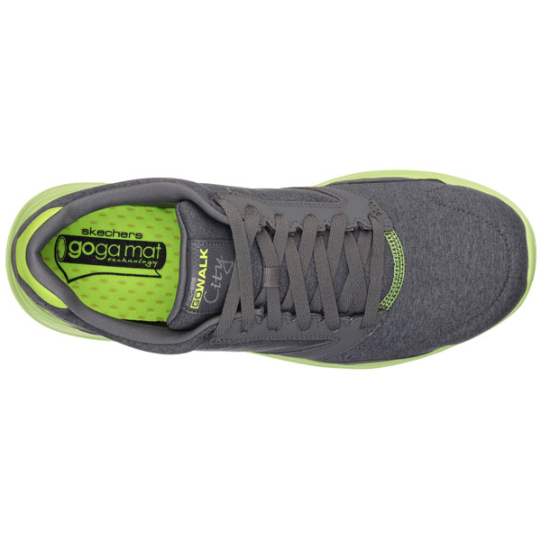 Skechers Men Extra Wide Fit (4E) Shoes - Uptown Charcoal/Lime