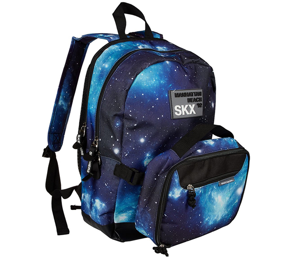 Skechers Boys Galaxy Rider Combo Backpack Lunch Box Set Black/Blue
