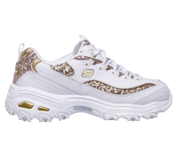 Skechers Women D'Lites - Fame Fortune White/Gold