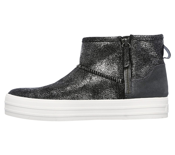 Skechers Women Double Up - Warm Shine Charcoal/Silver