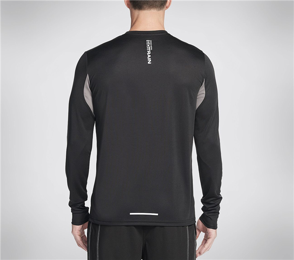 Skechers Men Split K Long Sleeve Tee Shirt Black