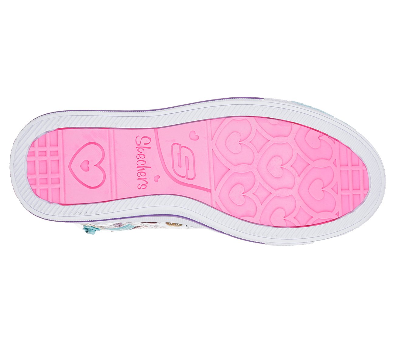 Skechers Girls Twinkle Toes: Shuffles - Giggle Glam White/Multi