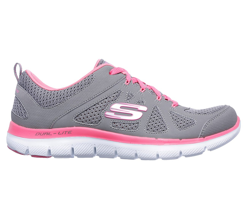 Skechers Women Flex Appeal 2.0 - Simplistic Gray/Hot Pink