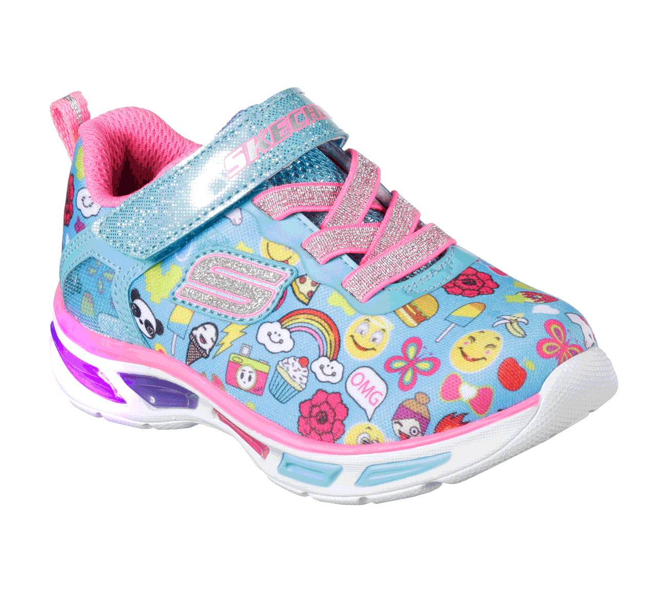 Skechers Girls S Lights: Litebeams - Feelin It Turquoise/Multi