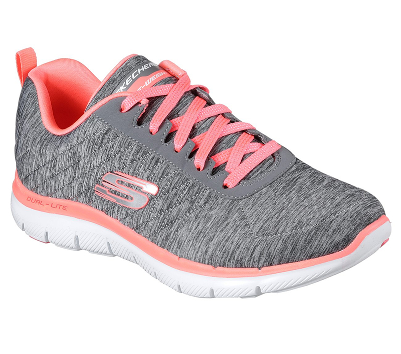 Skechers Women Flex Appeal 2.0 Gray/Coral