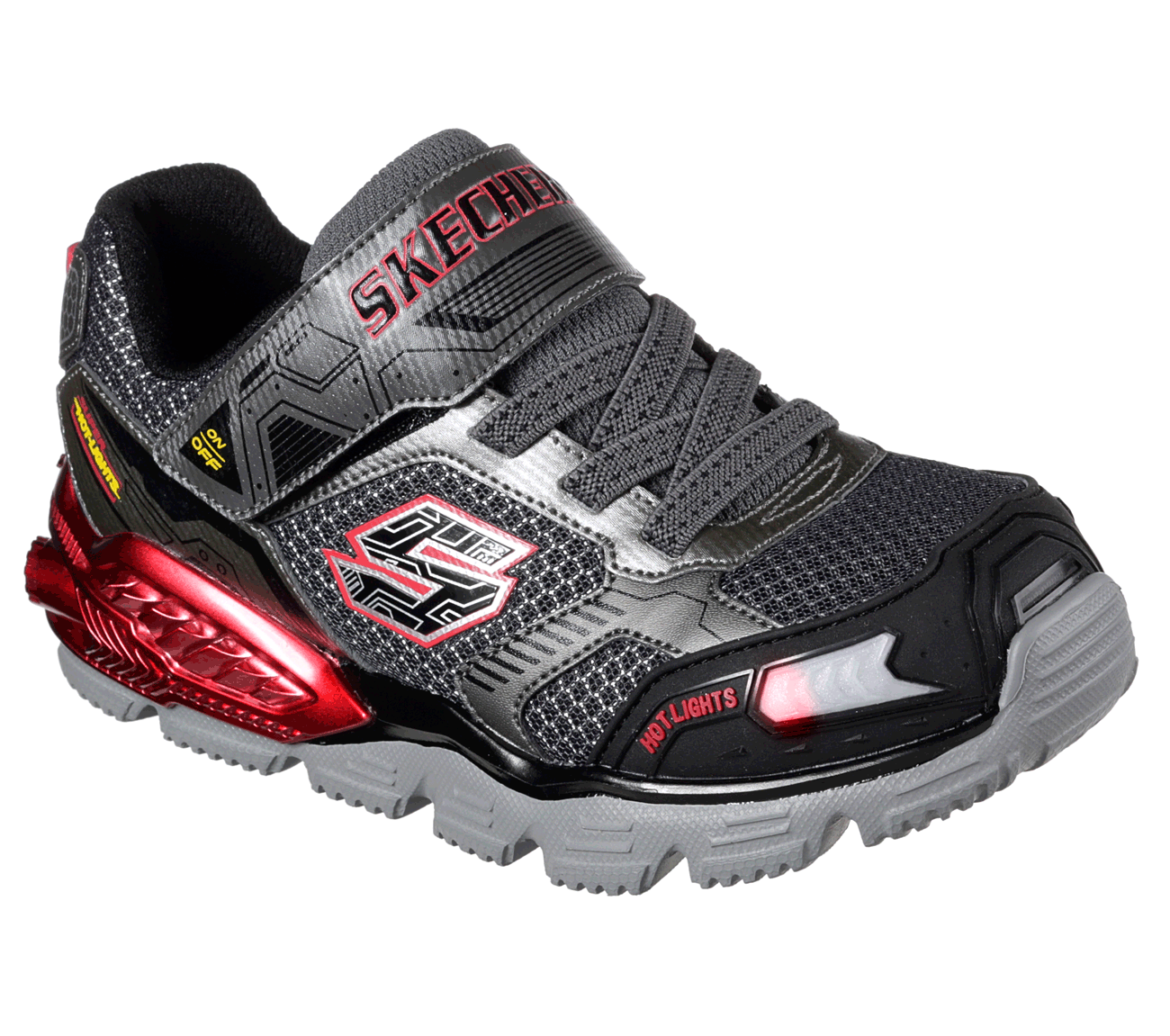 Skechers Boys Lights: Orbitors - Parsec Gunmetal/Red