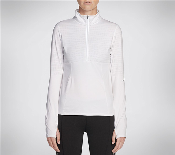 Skechers Women GOTherm360 Peak Long Sleeve Pullover Sweatshirt White