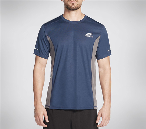 Skechers Men Dash K Short Sleeve Tee Shirt Navy