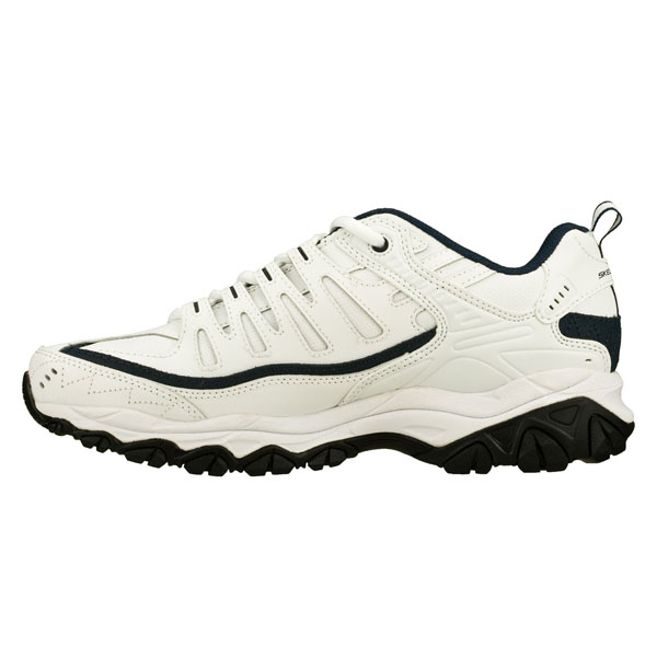 Skechers Men Wide Fit (2E) Shoes - Reprint White/Navy
