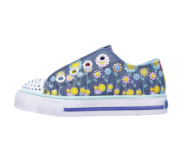 Skechers Girls Twinkle Toes: Shuffles - Dancing Daisy Denim/Multi