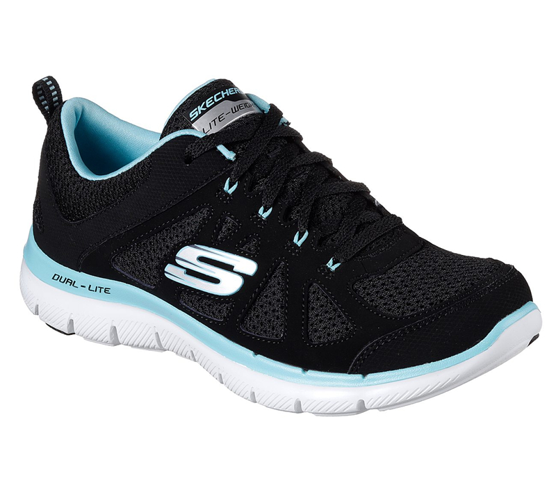 Skechers Women Flex Appeal 2.0 - Simplistic Black/Turquoise