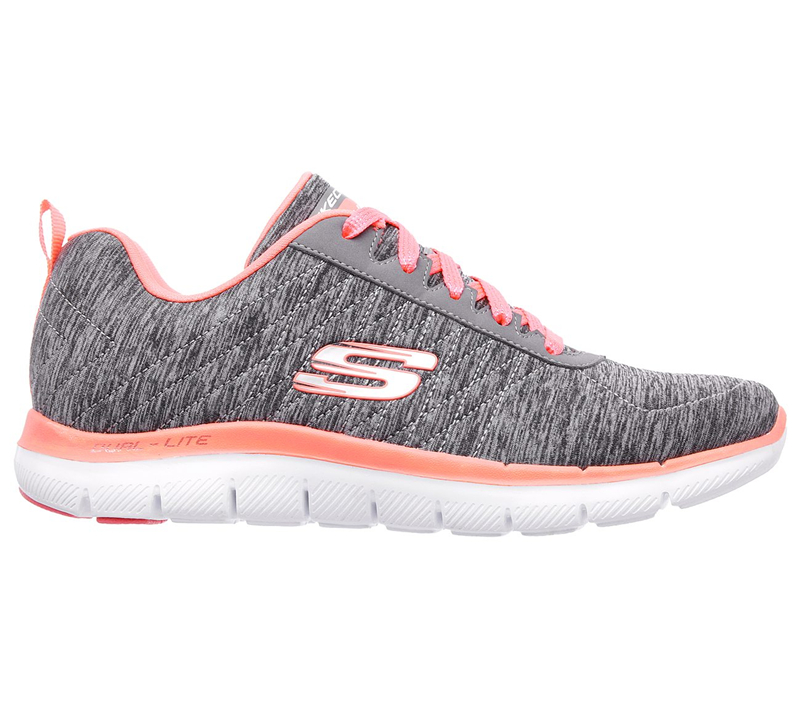 Skechers Women Flex Appeal 2.0 Gray/Coral