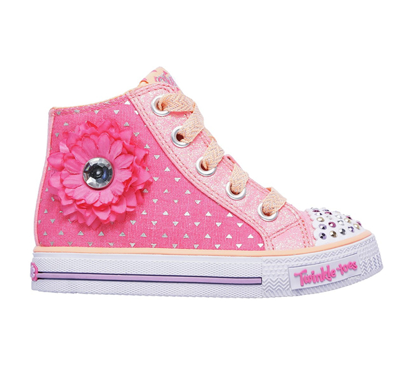Skechers Girls Twinkle Toes: Shuffles - Bloom Boom Pink/Coral