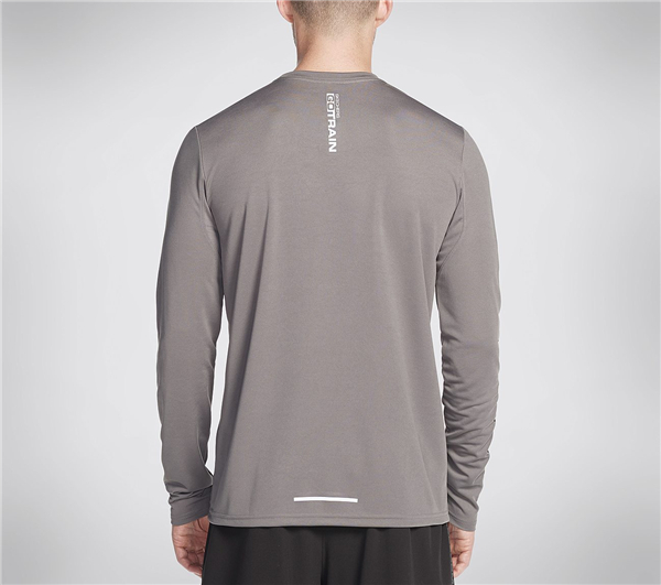 Skechers Men Split K Long Sleeve Tee Shirt Gray