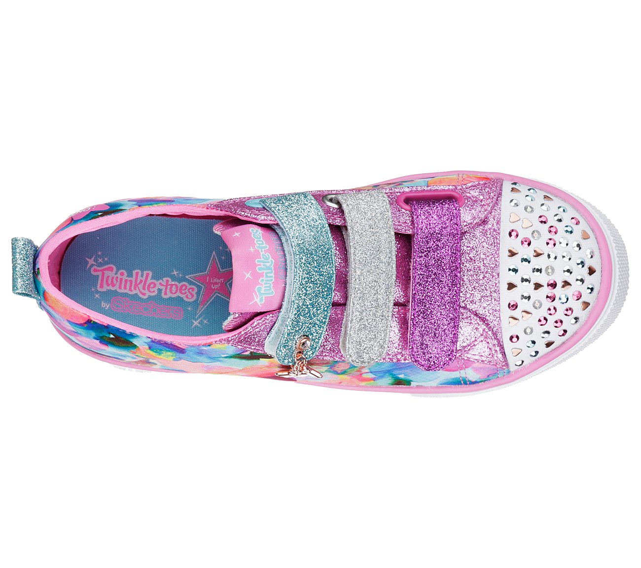 Skechers Girls Twinkle Toes: Shuffles - Triple Ups Multi