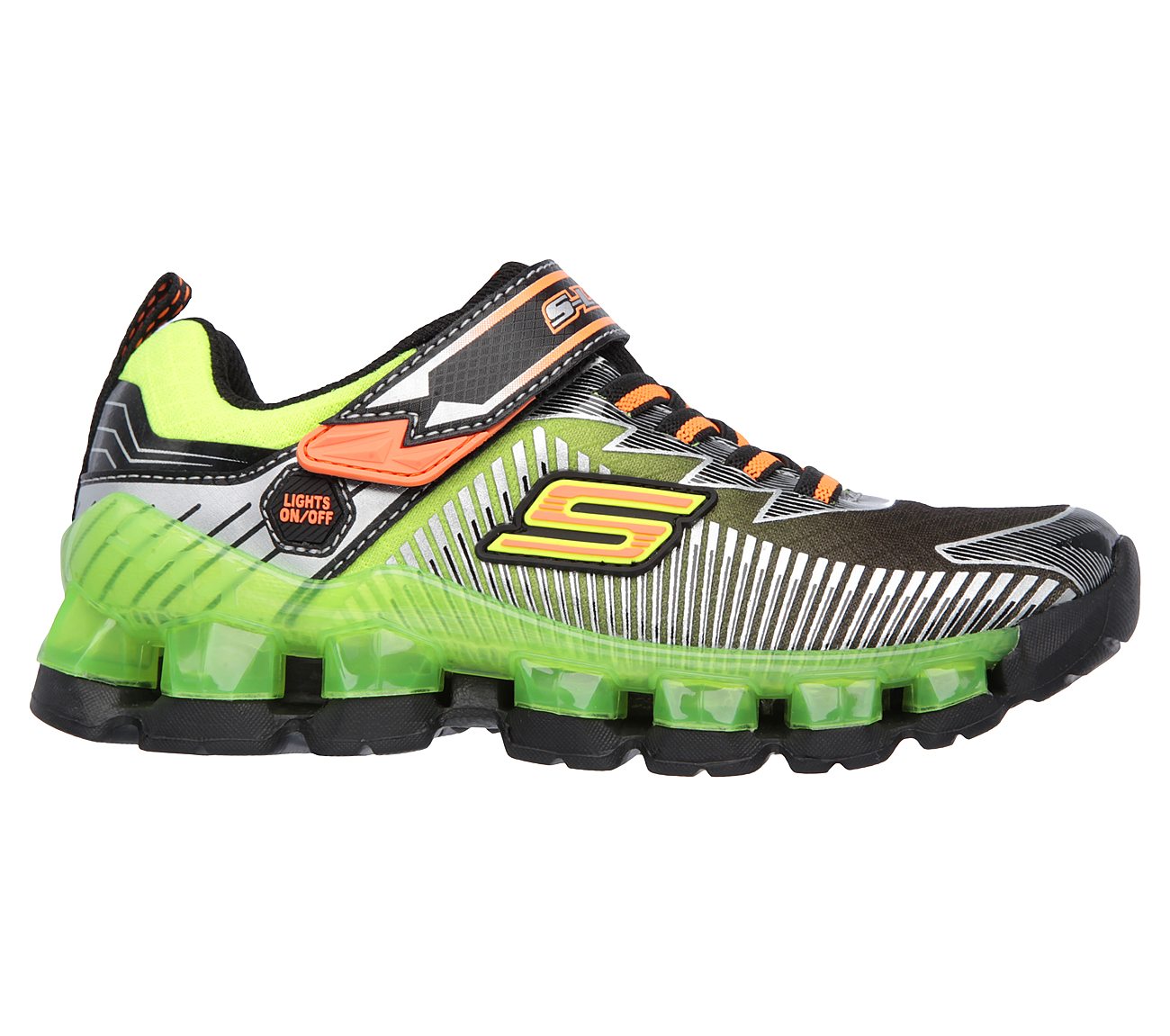 Skechers Boys S Lights: Flashpod - Scoria Black/Lime