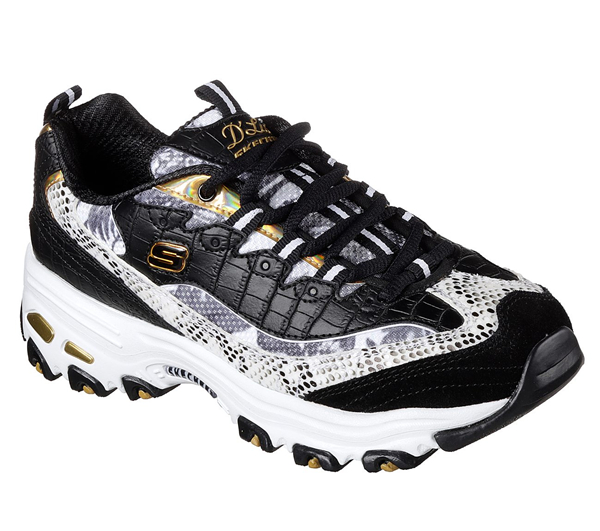 Skechers Women D'Lites - Runway Ready White/Gold