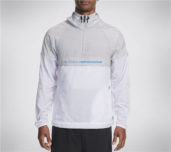 Skechers Men Breakers Packable Anorak Jacket Light White