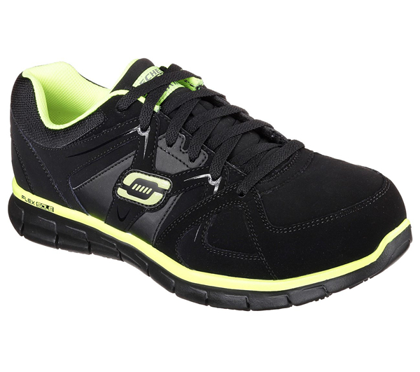 Skechers Men Work: Relaxed Fit Synergy - Ekron Alloy Toe Black/Lime