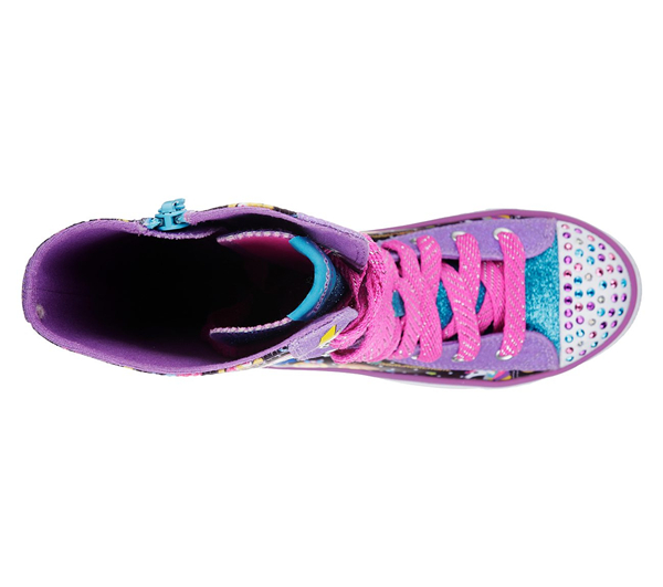 Skechers Girls Twinkle Toes: Shuffles - Chattin Up Black/Multi